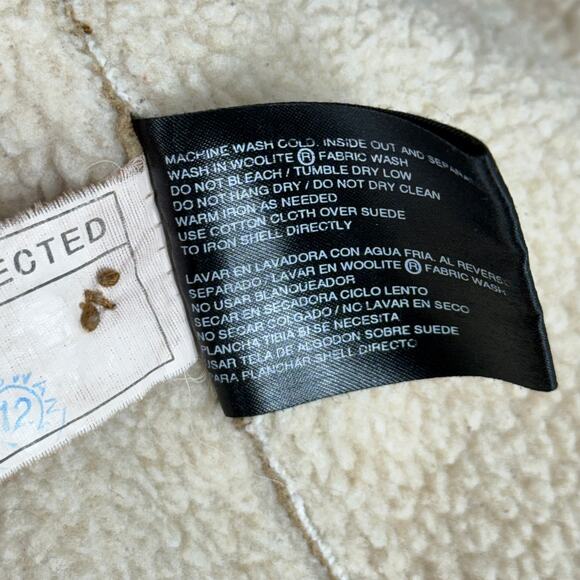 Vintage Y2k Brown Suede Leather Sherpa Lined Coat Cabincore Gorpcore Outdoor M - Picture 8 of 14